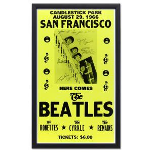 額入りバンドポスター THE BEATLES ザ・ビートルズ AUGUST 29 1966 サイズ：36.1×59cm ショープリ｜colour