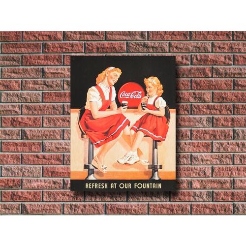 メタルサイン 「コカコーラ リフレッシュファウンテン」 #1132 看板 インテリア 直輸入 アメリ...