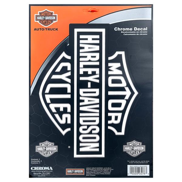 ハーレーダビッドソン エンボス クロームデカール BIG SIZE ”B&amp;S LOGO” CG327...