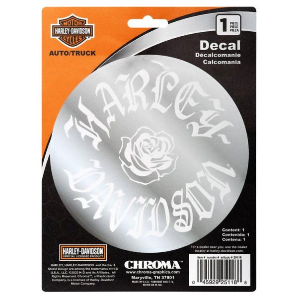 ステッカー ハーレーダビッドソン デカール ブラック＆ホワイト ローズ CG25118 Harley...