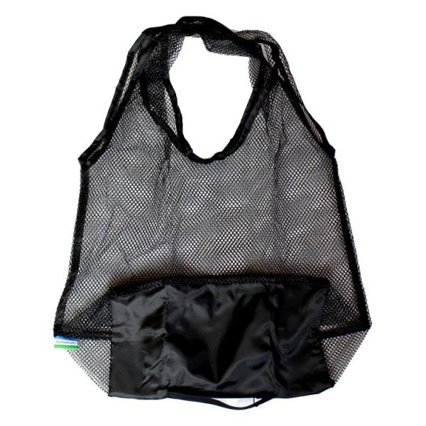メッシュ エコバッグ ブラック コンパクト おしゃれ トート バッグ マチ付き 男女兼用 インストゥ...