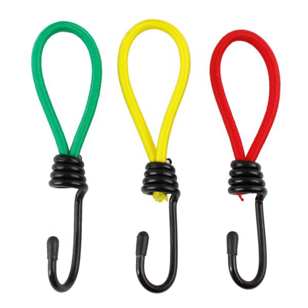 インストゥルメンタル フック付き ストレッチコード（ラスタカラー3色セット）全長15cm（約） アウ...