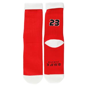 靴下S-SOCKS #23 レッド 幅7.5×高さ38cm コットン / アクリル製 クルー スポーツ ソックス 日本製 メンズ