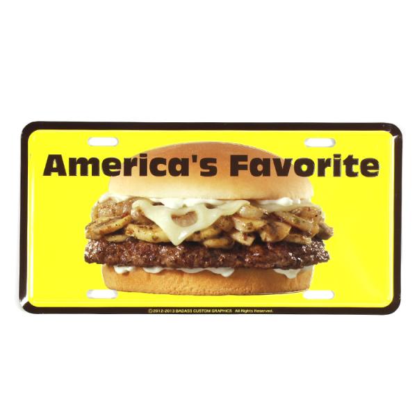 CMプレート America's Favorite ハンバーガー 縦15.3×横30.3cm ナンバ...