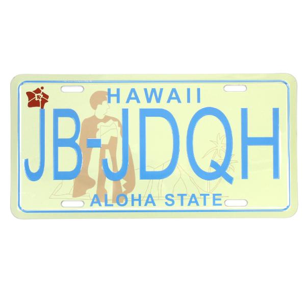 CMプレート ハワイアン JB-JDQH 縦15.3×横30.3cm ナンバープレート型 インテリア...