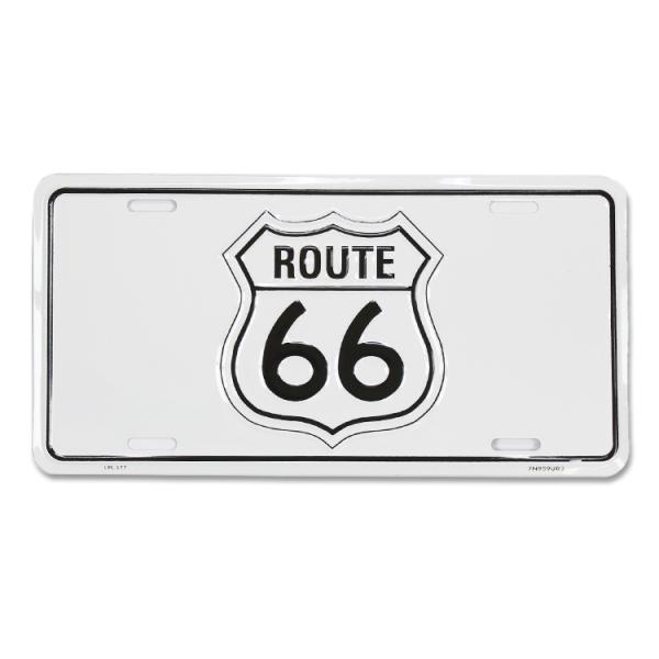 CMプレート Route66 WH ロゴ（LPS377）  縦15.3×横30.3cm ナンバープレ...