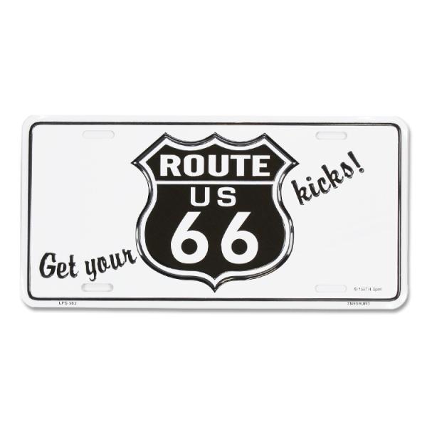 CMプレート Route66 Get your kicks! (LPS583) ホワイト 縦15.3...