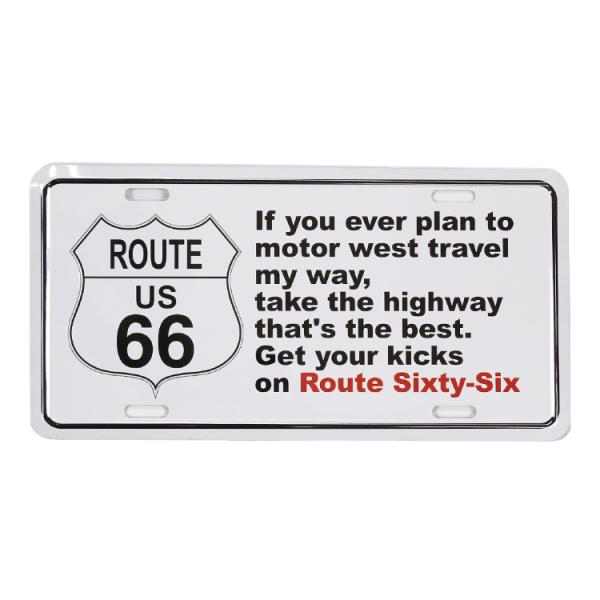 CMプレート Route66 if you ever plan（WH）  縦15.3×横30.3cm...