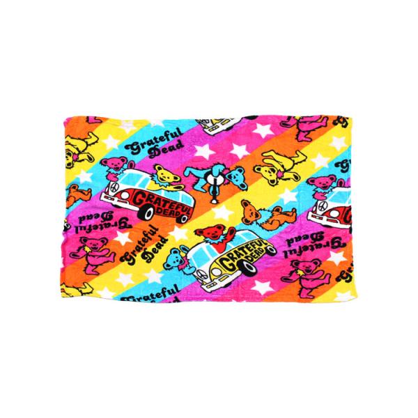 フリースブランケット（S） デッドベア RAINBOW BAN 70×100cm マイクロファイバー...