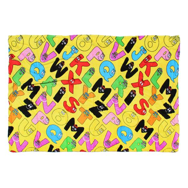 フリースブランケット（L） バーバパパ ALPHABET 100×140cm マイクロファイバー素材...