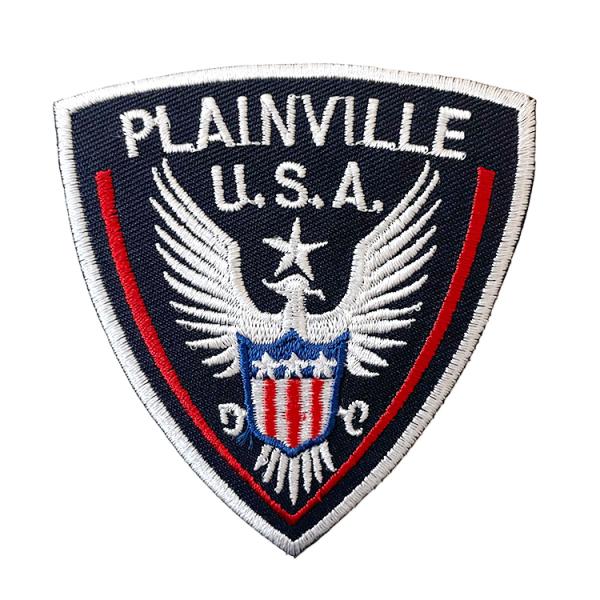 ワッペン PLANVILLE U.S.A 縦7.7×横7.2cm コットン製 刺繍 アイロンパッチ ...