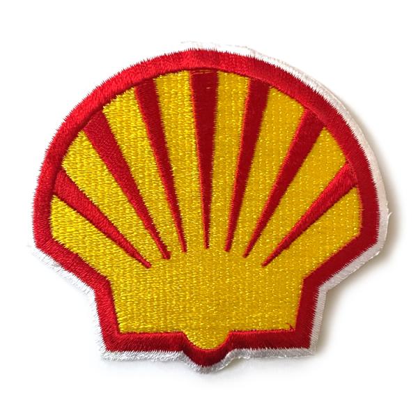 ワッペン SHELL 縦7.3×横8cm コットン製 アイロンパッチ アイロン 大人向け パッチ 海...