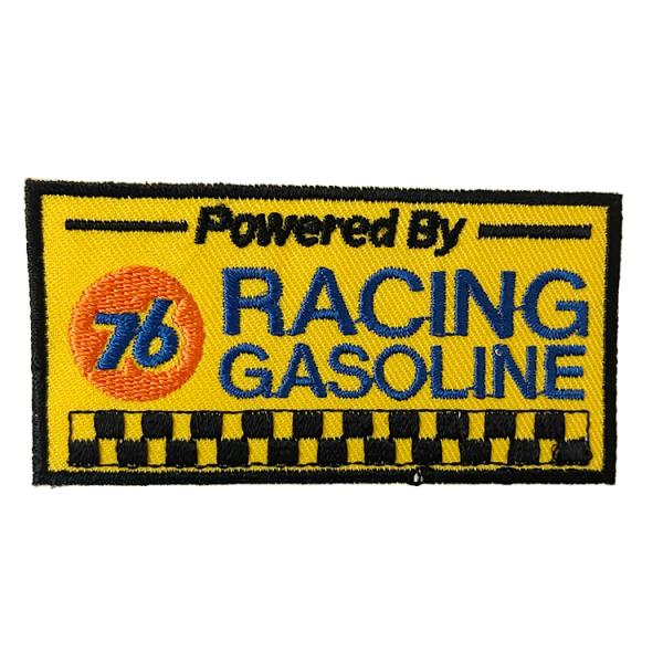 ワッペン 76 RACING GASOLINE 縦4×横8cm コットン製 アイロンパッチ アイロン...