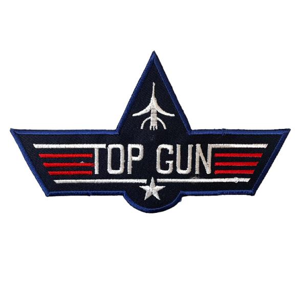 ワッペン TOP GUN 縦8.5×横14.5cm コットン製 アイロンパッチ アイロン 大人向け ...