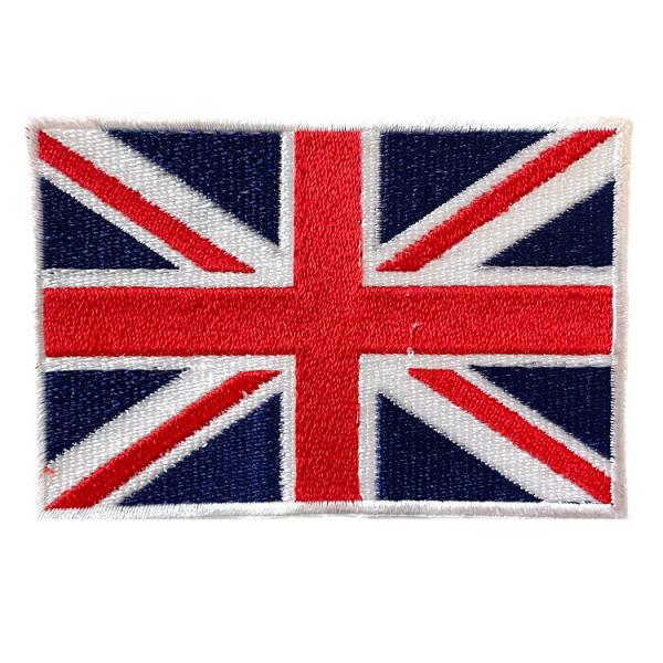 ワッペン イギリス 国旗 スクエア（大） 縦6×横9cm コットン製 アイロン 大人向け パッチ 海...