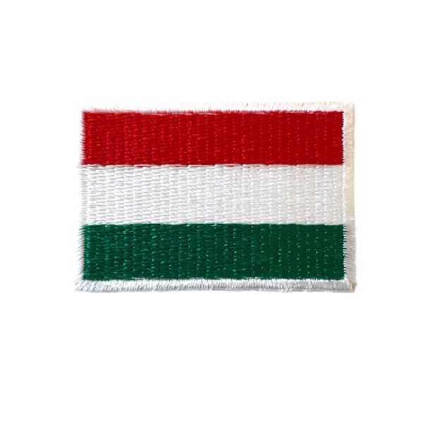 ワッペン ハンガリー 国旗 スクエア 小 縦3×横4.6cm コットン製 アイロン 大人向け パッチ...