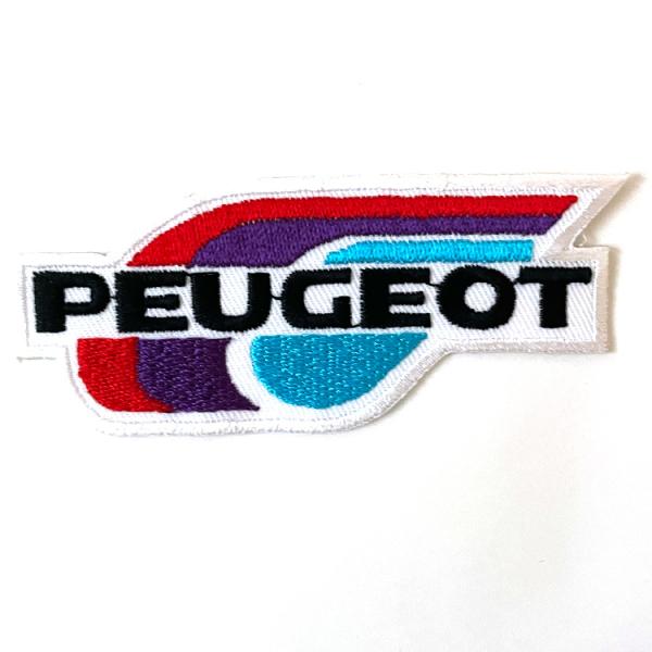 ワッペン PEUGEOT 縦3.8×横9cm コットン製 アイロンパッチ アイロン 大人向け パッチ...