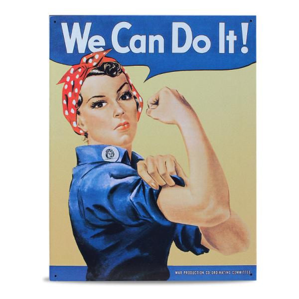 ブリキ 看板 ティンプレート WE CAN DO IT  H40.5×W31.8cm ブリキ製 オシ...