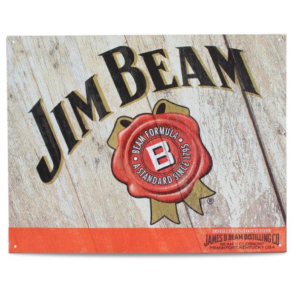 ブリキ 看板 ティンプレート JIM BEAM ジンビーム H31.8×W40.5cm ブリキ製 オ...