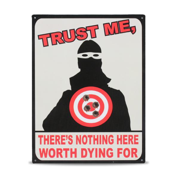 メタルサイン TRUST ME 縦39.2×横30cm アメリカ製