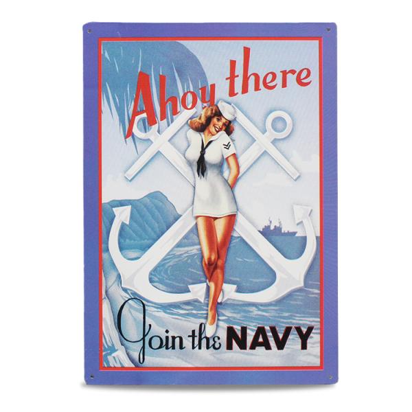 メタルサイン Ahoy There Join The NAVY 縦42×横29.5cm アメリカ製