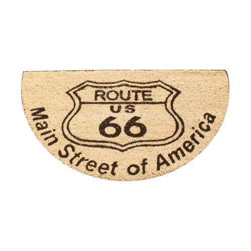 ROUTE66 セミサークル ココマット ブラウン 40×70cm 玄関マット 天然素材 アメリカン...