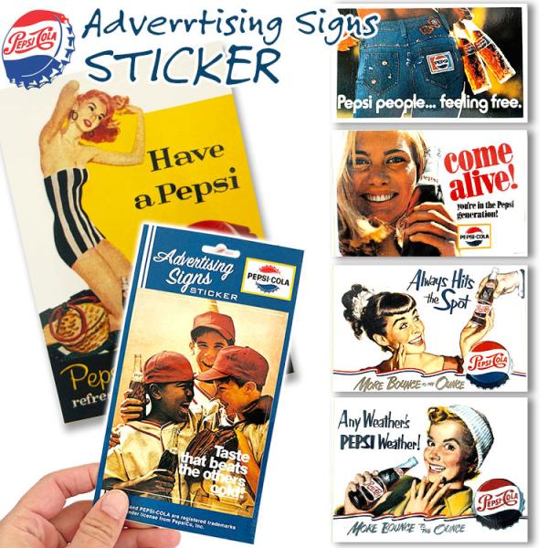 PEPSI COLA ペプシ コーラ アドバタイジング サイン ステッカー 台紙サイズ 8.4×10...