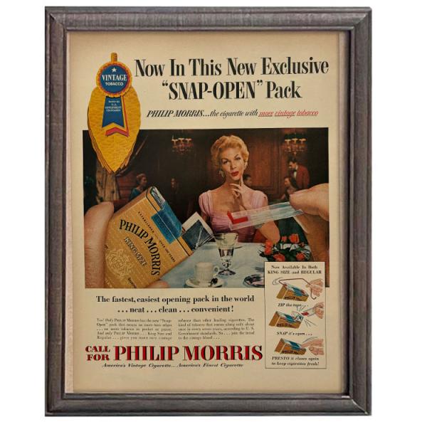 LIFE誌 ヴィンテージ切り抜き 額装アート フレーム付き Philip Morris スナップオー...