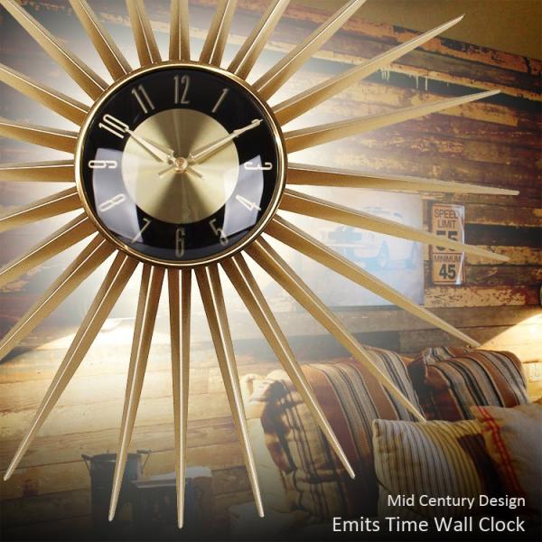 Emits Time エミッツタイム 直径60cm サンバーストクロック 壁掛け時計 ウォールクロッ...