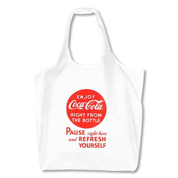 Coca-Cola コカ・コーラ エコバッグ Mサイズ Pause／ホワイト PJ-ECO06 おし...