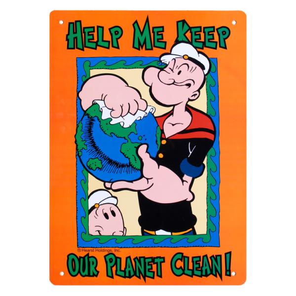 看板 プラスチックメッセージサイン ポパイ プラネットクリーン 縦33.5×横25.5cm プラスチ...