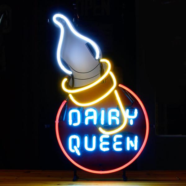 ネオンサイン DAIRY QUEEN デイリークイーン 高さ70×幅43cm ネオン管 照明 店舗装...