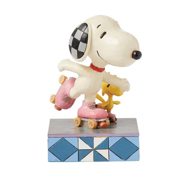 置物 フィギュア SNOOPY スヌーピー＆ウッドストック ローラースケート 13cm スヌーピー ...