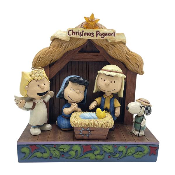 置物 フィギュア SNOOPY ピーナッツ クリスマスページェント クリスマス 高さ17,5cm ポ...