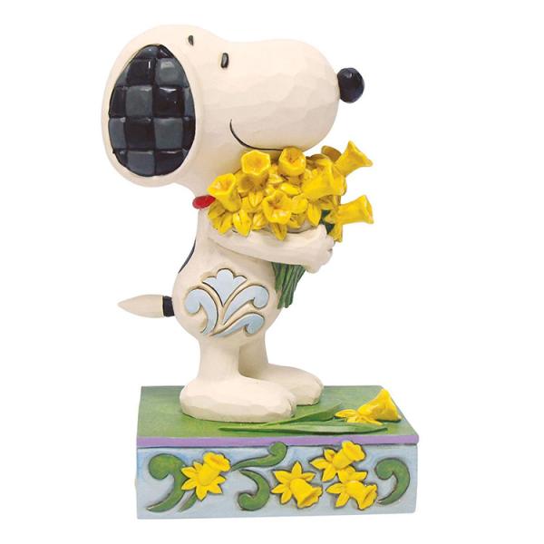 置物 フィギュア SNOOPY スヌーピー ウィズ ダフォディルズ 高さ13cm ポリレジン製 スヌ...