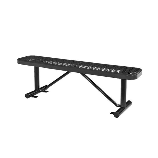 USパークベンチ ショート ブラック 高さ47×幅123×奥行き30cm スチール製 公園ベンチ イ...