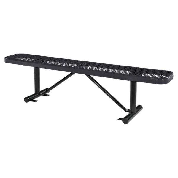 USパークベンチ ロング ブラック 高さ47×幅185×奥行き30cm スチール製 公園ベンチ イス...