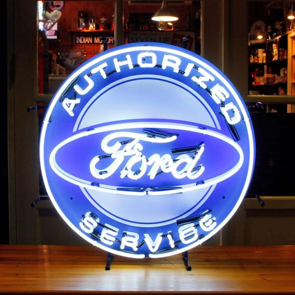 看板 照明 ネオンサイン FORD フォード 縦60×横60×奥行15cm（デザイン部直径57cm）...