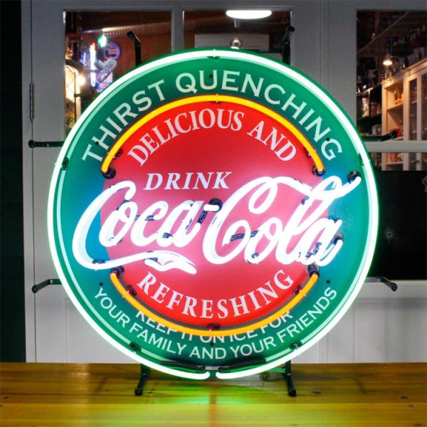 看板 照明 ネオンサイン COCA-COLA コカ・コーラ EVERGREEN 縦60×横60×奥行...