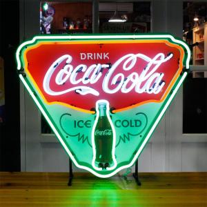 看板 照明 ネオンサイン COCA-COLA コカ・コーラ ICE COLD トライアングル 縦58×横71×奥行16cm（デザイ｜colour