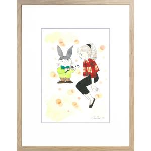 陸奥A子「原っぱのお花とわたしとあなた」複製原画（直筆サイン