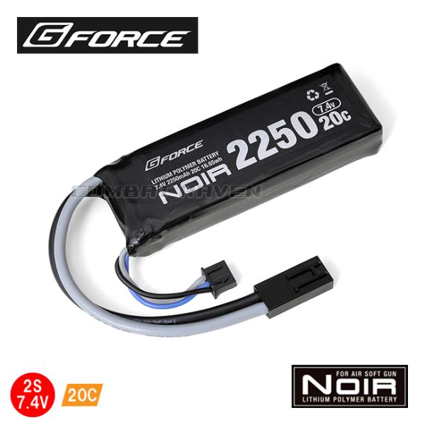 【G-FORCE】 Noir LiPo 7.4V 2250mAh 20C ミニS互換サイズ ミニコネ...