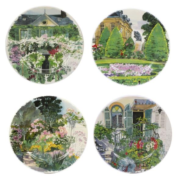 Gien ジアン パリからジヴェルニーへ デザートプレート４枚セット