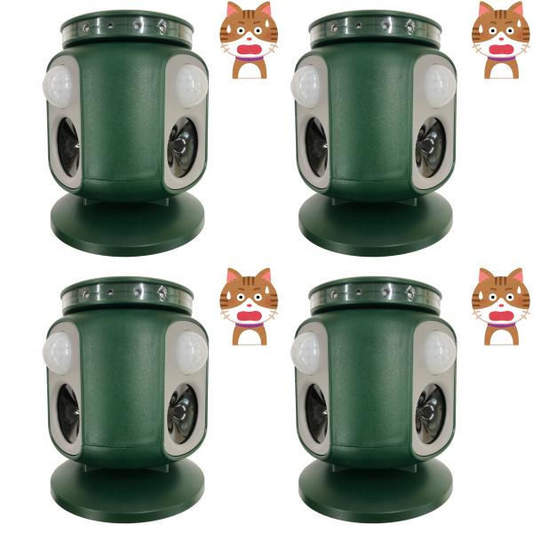 4台セット ダブル 超音波 猫よけ 対策 最強 超音波 ソーラー 音 ベランダ 強力 猫除け センサ...