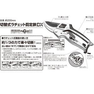 切替式 ラチェット 剪定鋏 DX 太い枝 枝き...の詳細画像4