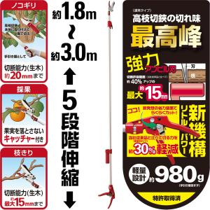 大進 高枝切りバサミ 3m 枝きりばさみ 枝き...の詳細画像1