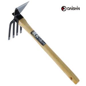 DAISHIN（大進） ステンレス 四本 鍬 多機能 除草 くわ 片手用 プロ用