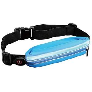大進 USB充電式LEDライト付きウエストポーチ (ブルー) メンズ レディース ランニング ウォー...