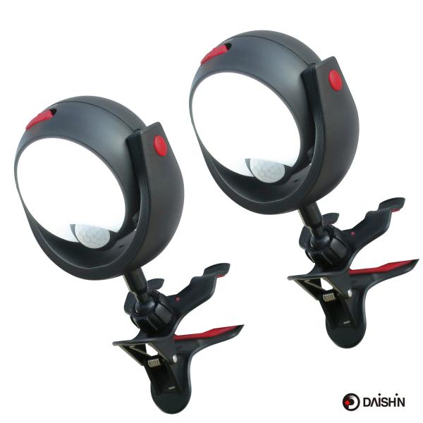 2個セット センサーライト クリップ マグネット 人感 屋外 LED 充電式 電池式 USB 乾電池...