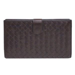 ボッテガヴェネタ 財布 132357-2040 BOTTEGA VENETA 二つ折り ミディアム財布 イントレッチャート エバノ｜come